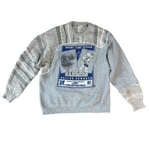 Reworked vintage Dallas Cowboys Deion Sanders sweatshirt sweater 90s M L NFL